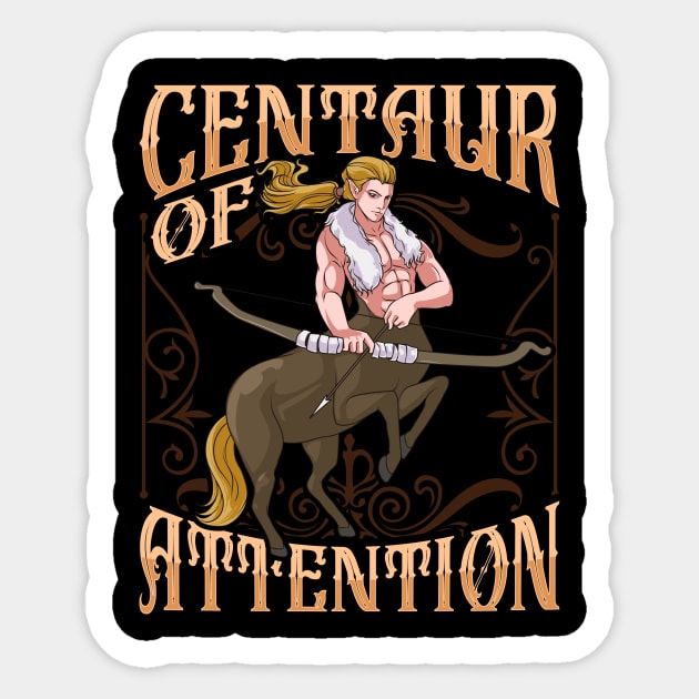 Centaur of Attention Pun Greek Mythology Fantasy Sticker by theperfectpresents